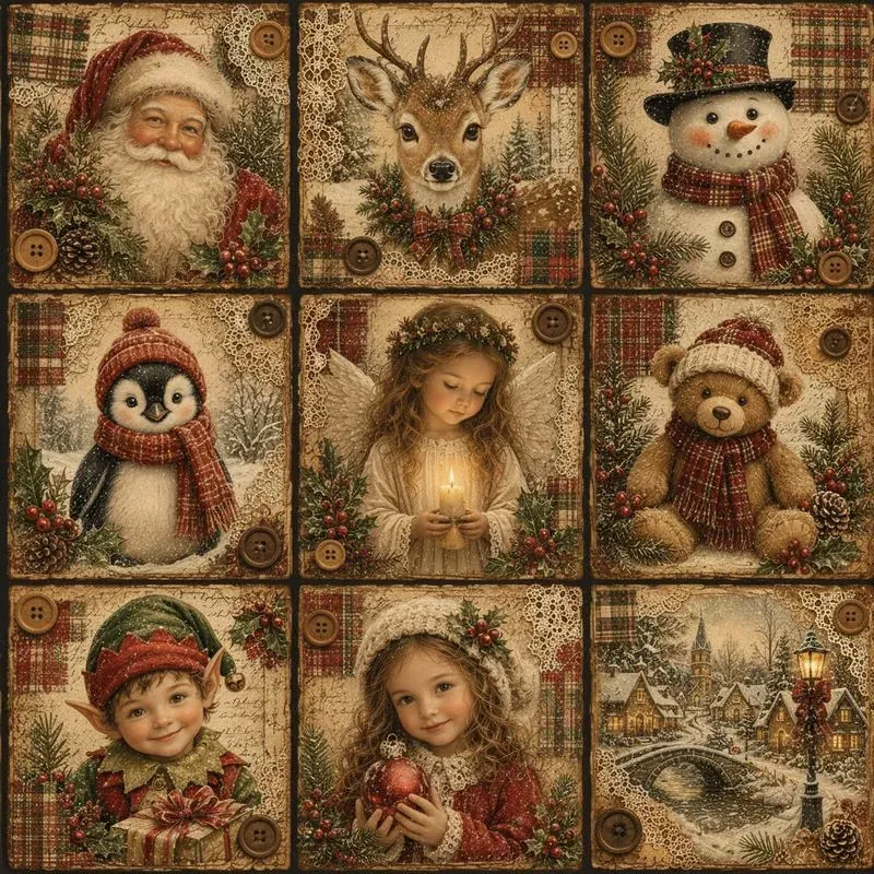 Christmas Junk Journals Vintage Plaid
