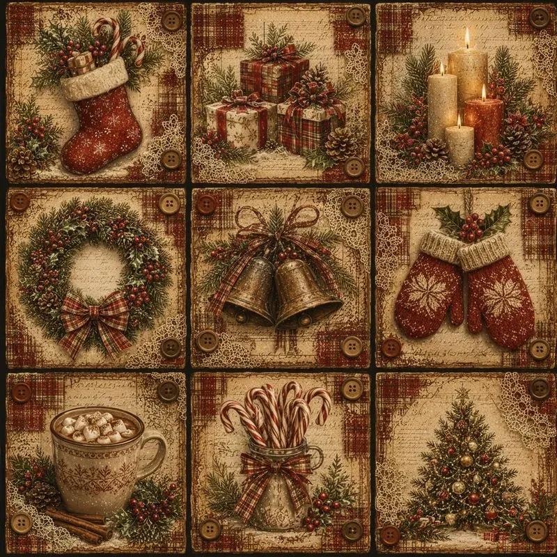 Christmas Junk Journals Vintage Plaid