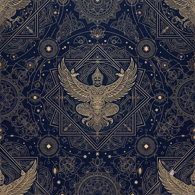 Thai Garuda Sacred Geometry Patterns