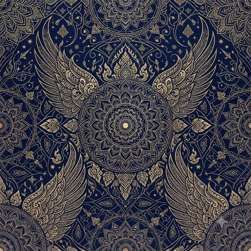 Thai Garuda Sacred Geometry Patterns
