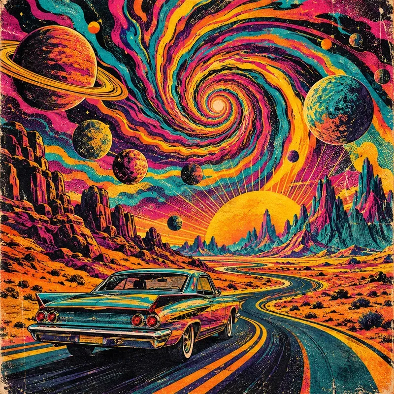 Retro Psychedelic Pop Visions