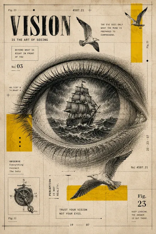 Surreal Etching Diagram Posters