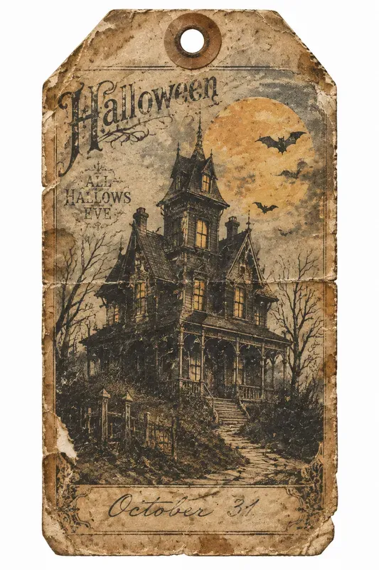 Halloween Junk Journal Tag Ephemera