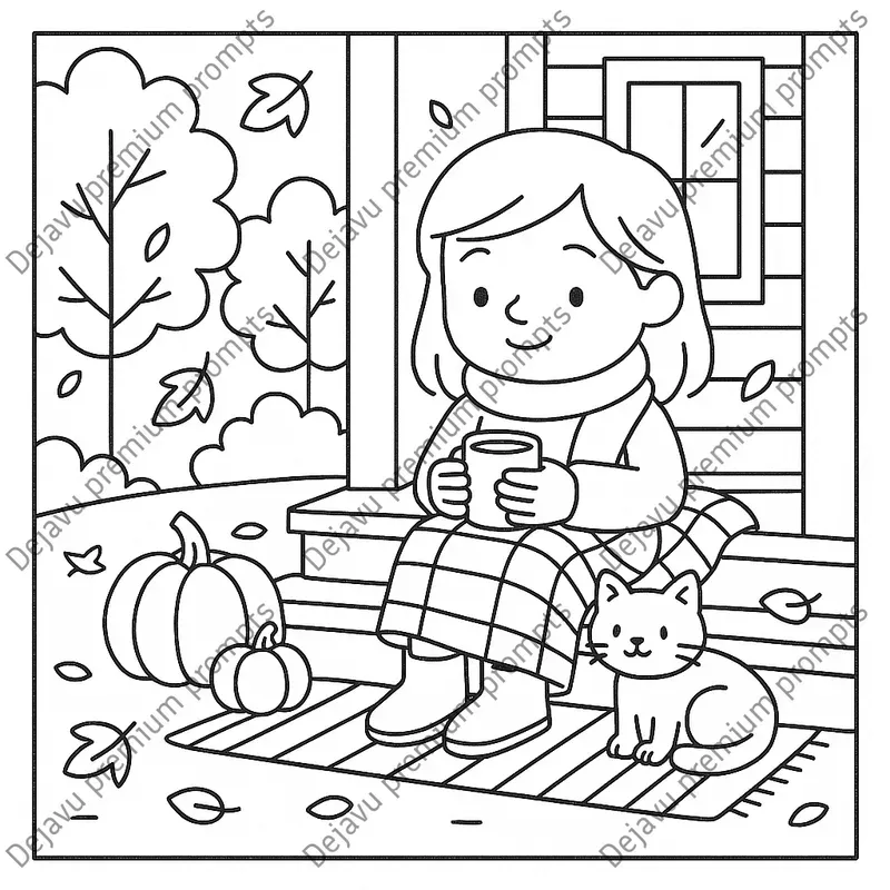 Cozy Fall Autumn Coloring Pages