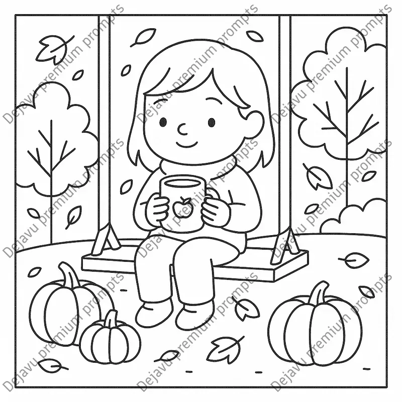 Cozy Fall Autumn Coloring Pages