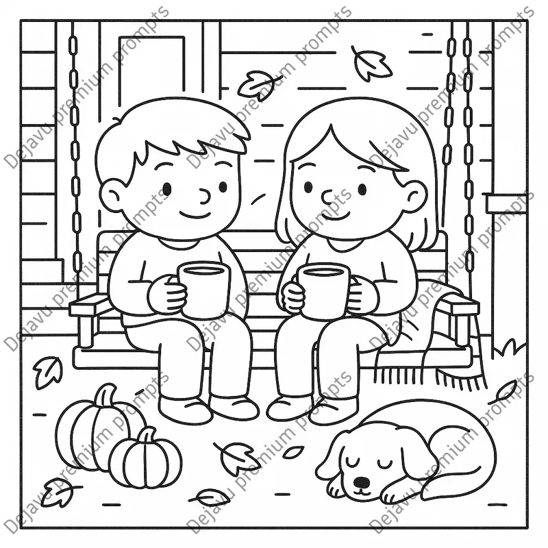 Cozy Fall Autumn Coloring Pages