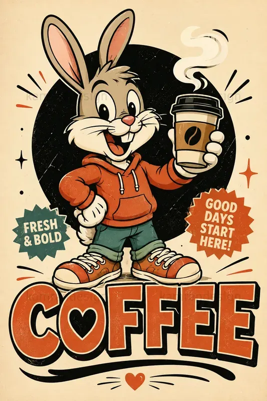 Retro Coffee Mascot Posters