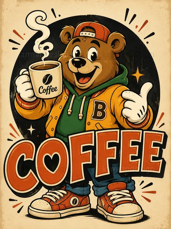 Retro Coffee Mascot Posters
