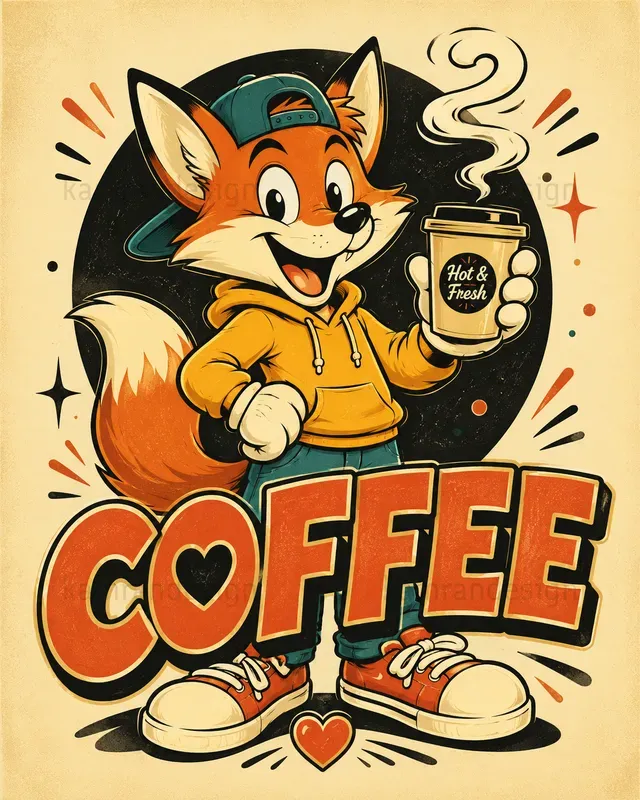 Retro Coffee Mascot Posters