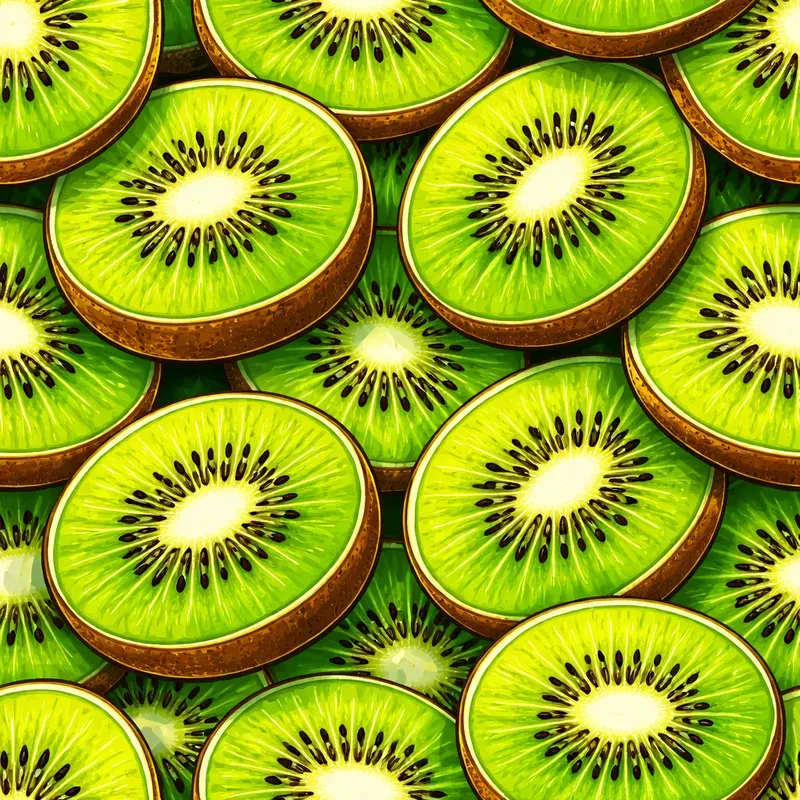 Vibrant Fruit Slice Pattern Illustrations