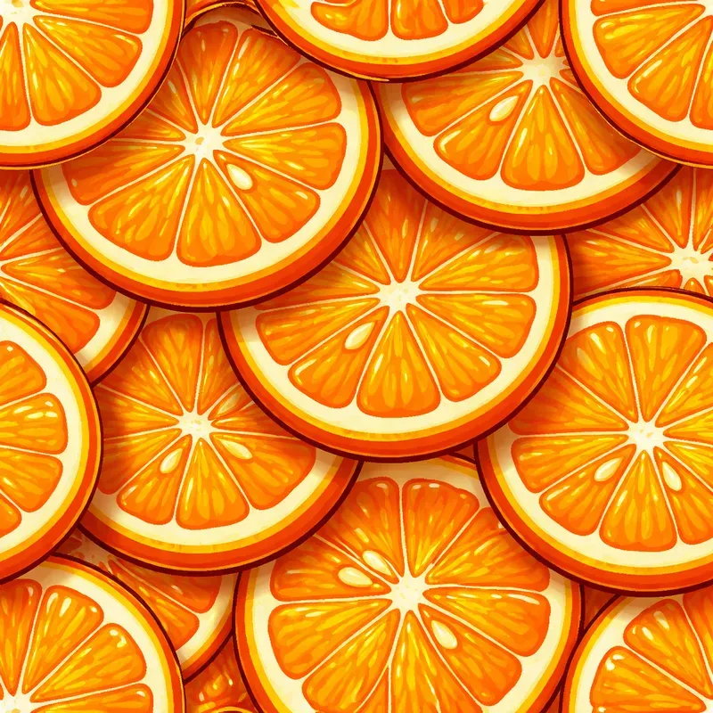 Vibrant Fruit Slice Pattern Illustrations