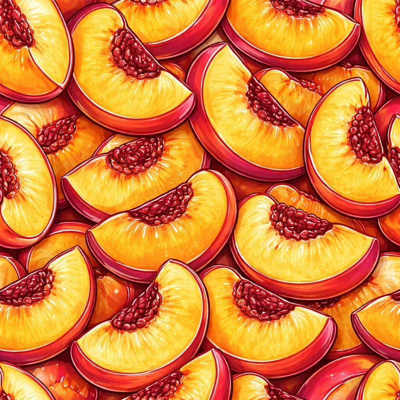 Vibrant Fruit Slice Pattern Illustrations