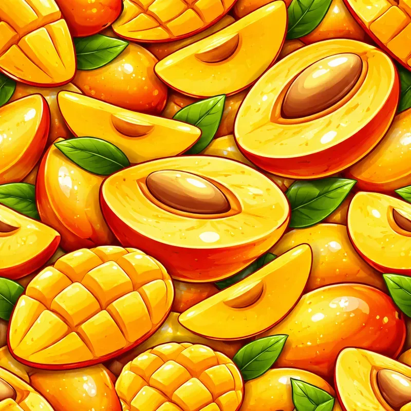 Vibrant Fruit Slice Pattern Illustrations
