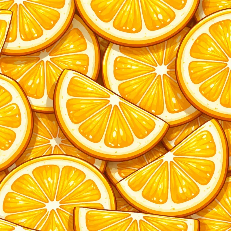 Vibrant Fruit Slice Pattern Illustrations