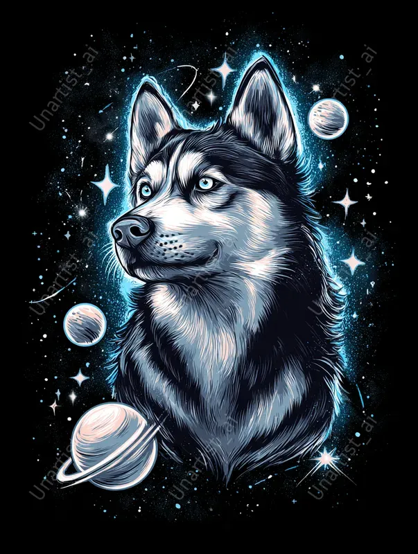 Tshirt Space Dog Fantasies