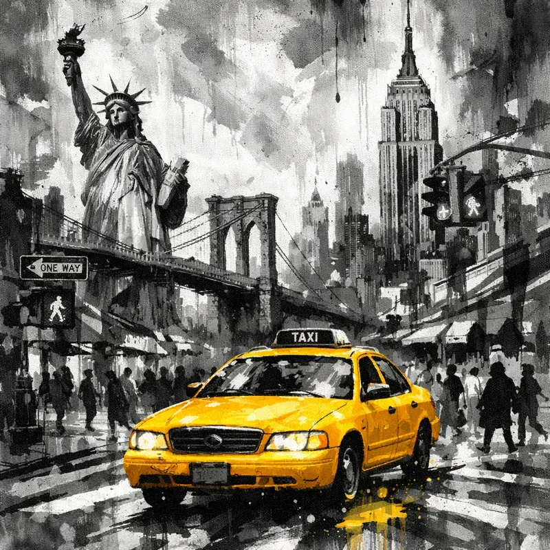 Monochrome City Splashes