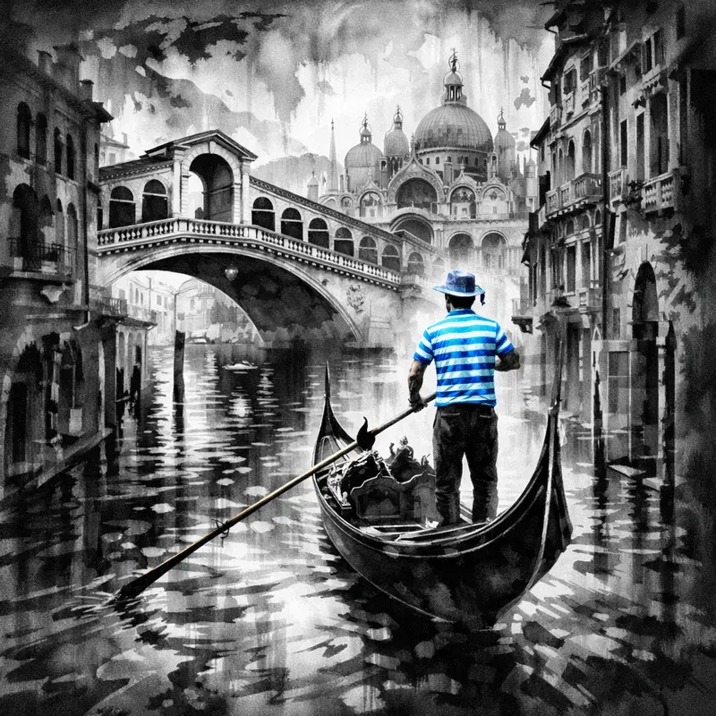 Monochrome City Splashes