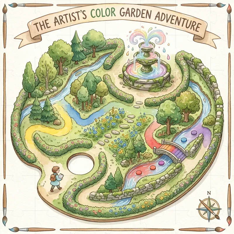Kids Maze Garden Illustrations