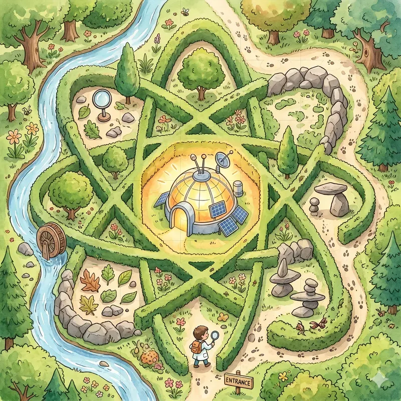 Kids Maze Garden Illustrations