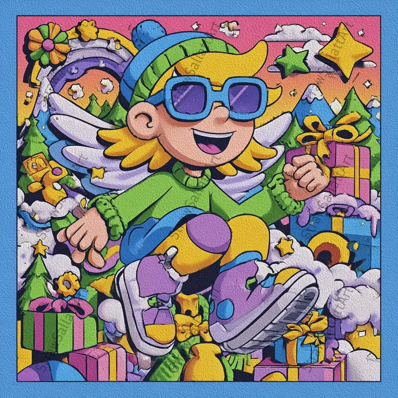 Christmas Whimsical Psychedelic Art Cards