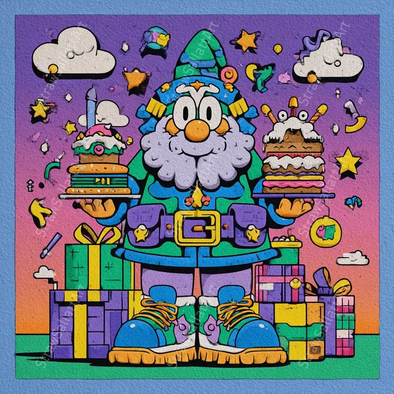 Christmas Whimsical Psychedelic Art Cards