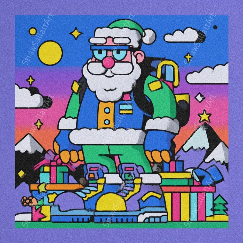 Christmas Whimsical Psychedelic Art Cards