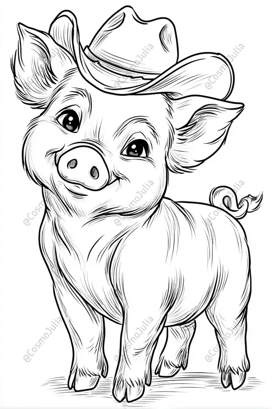 Simple Farm Animal Kids Coloring Pages
