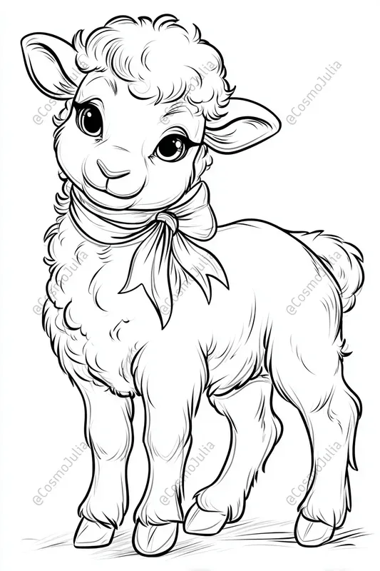 Simple Farm Animal Kids Coloring Pages