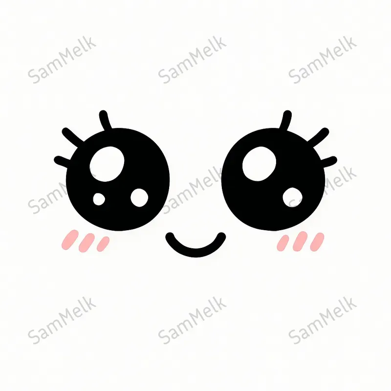 Minimalist Kawaii Face Emoji Designs