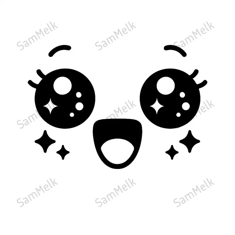 Minimalist Kawaii Face Emoji Designs