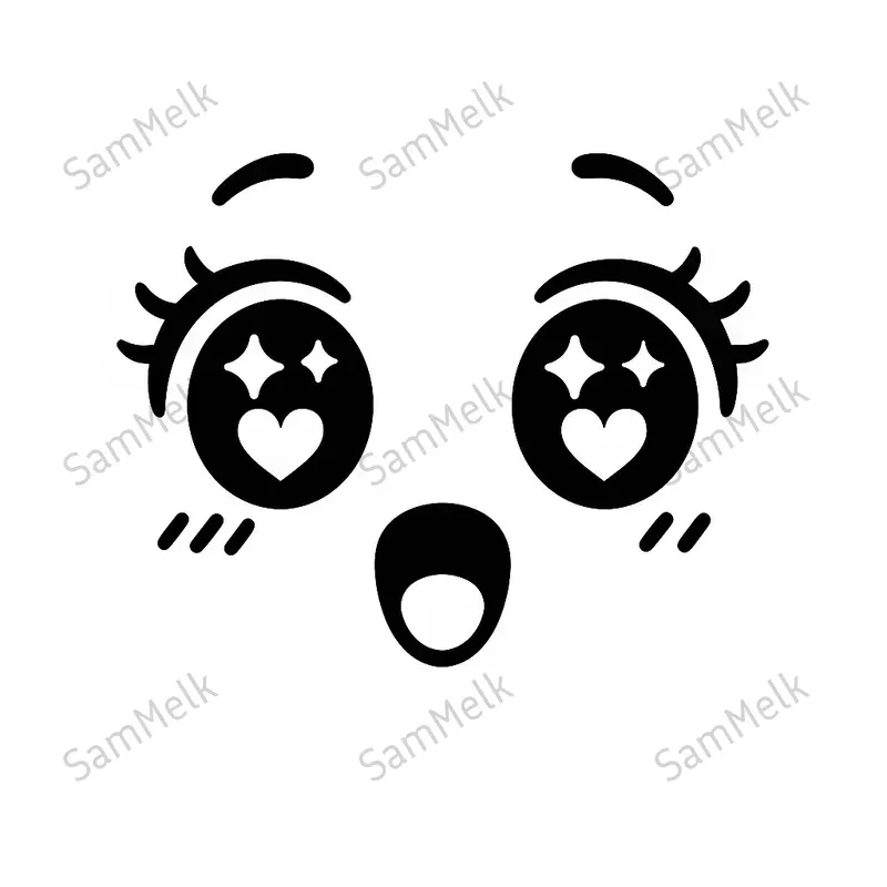 Minimalist Kawaii Face Emoji Designs