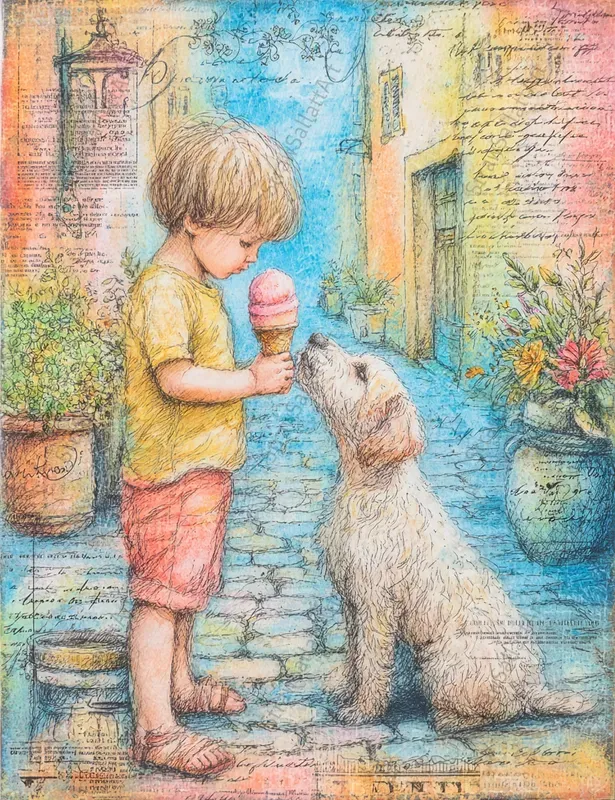 Vibrant Ice Cream Junk Journal Art Pages