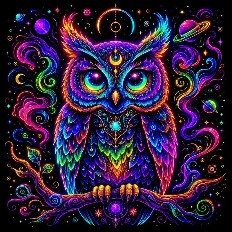 Neon Psychedelic Glow Characters