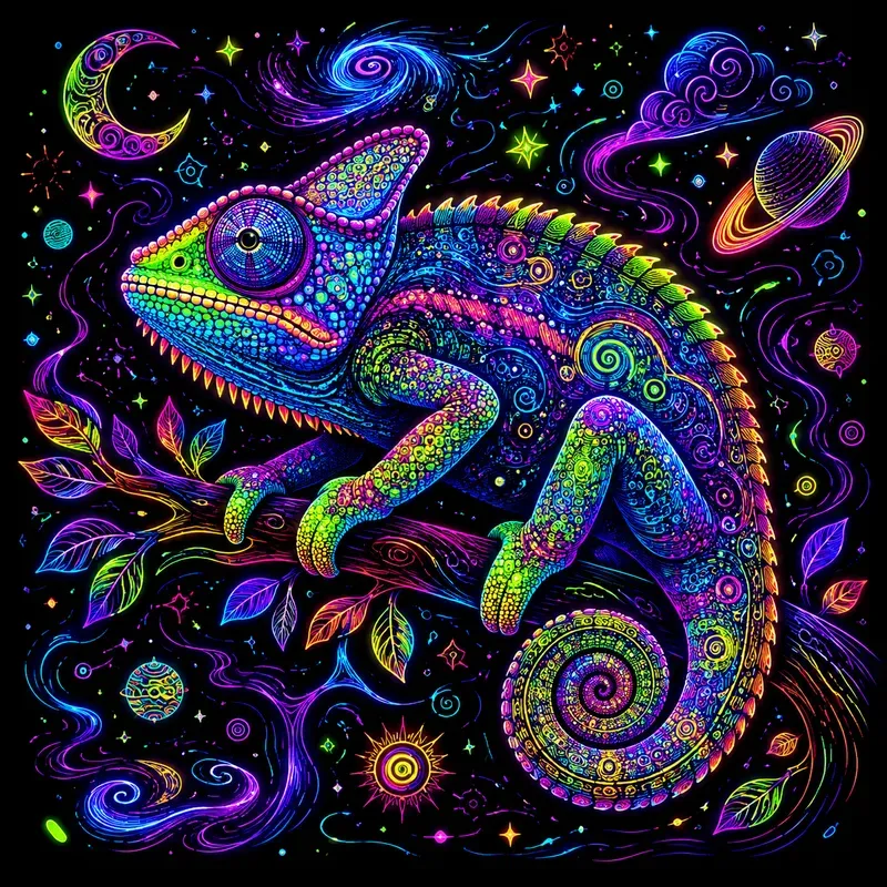 Neon Psychedelic Glow Characters