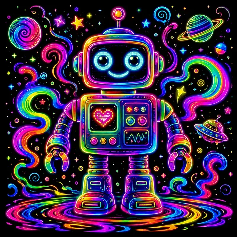 Neon Psychedelic Glow Characters