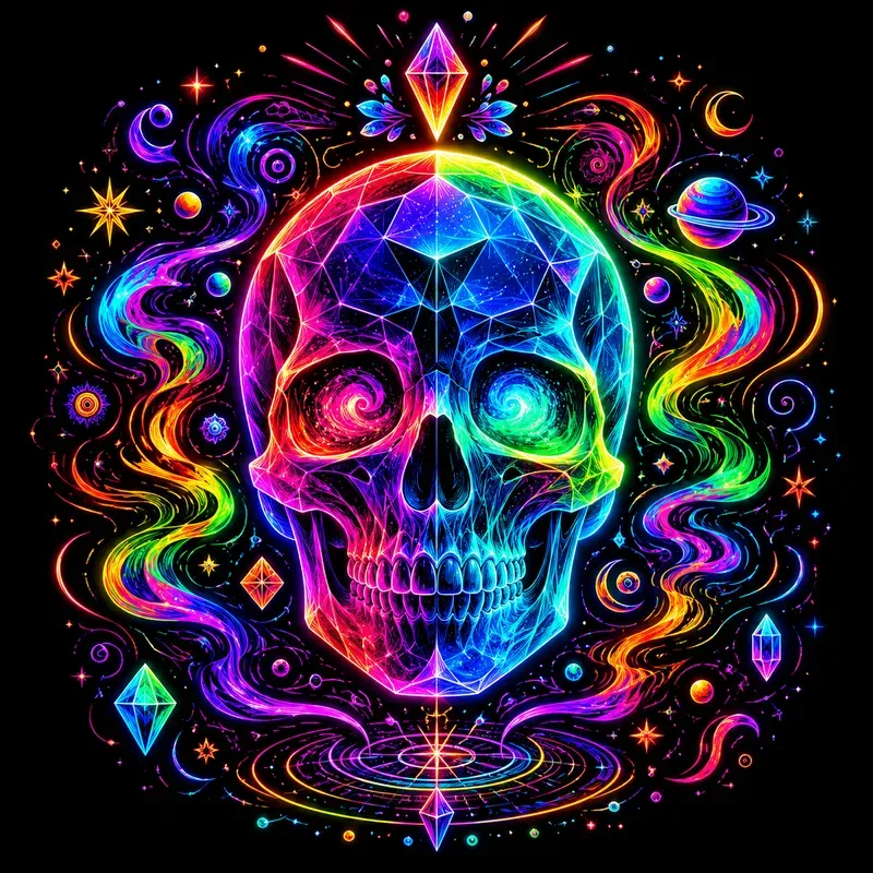 Neon Psychedelic Glow Characters