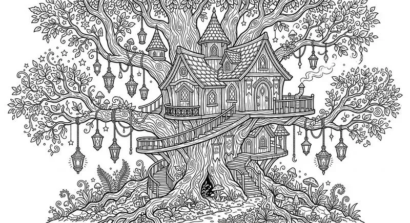 Adult Coloring Book Line Art Generator