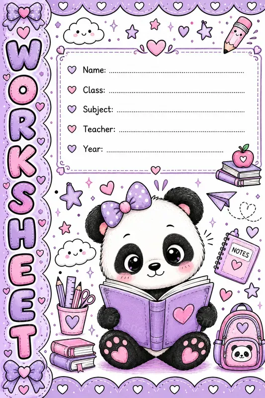 Cute Kawaii School Worksheets
