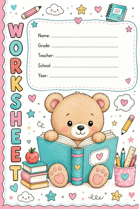Cute Kawaii School Worksheets