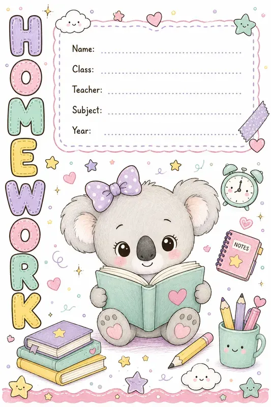 Cute Kawaii School Worksheets