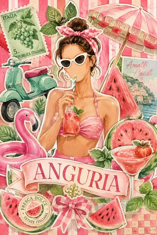 Mediterranean Mixed Media Summer Collages