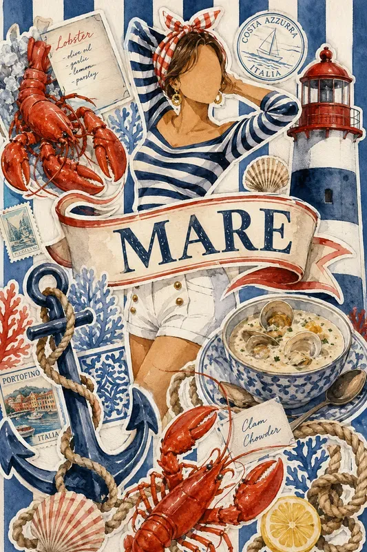 Mediterranean Mixed Media Summer Collages