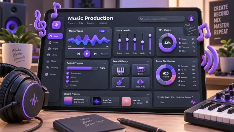 3D Claymorphism Dashboard UI Mockups