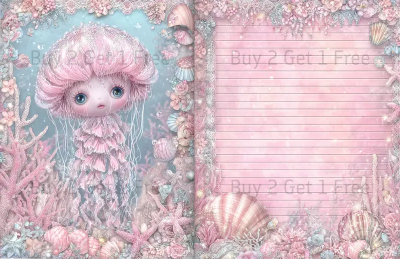 Seaside Steampunk Girl Double Pages