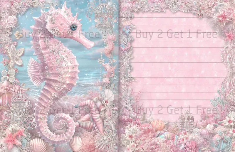 Seaside Steampunk Girl Double Pages