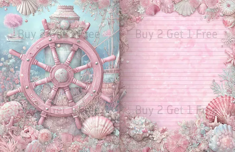 Seaside Steampunk Girl Double Pages
