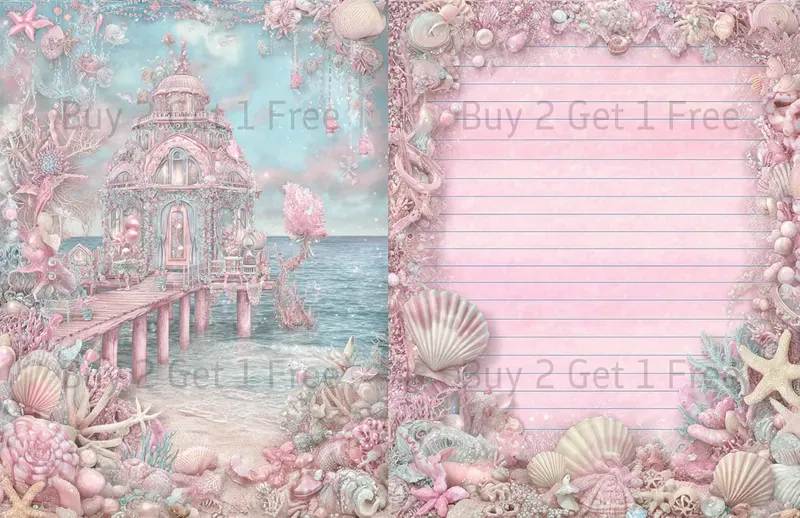 Seaside Steampunk Girl Double Pages