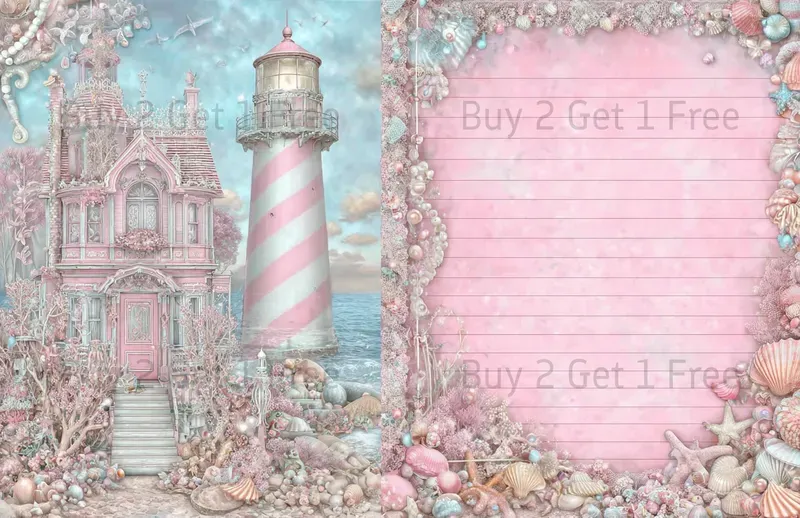 Seaside Steampunk Girl Double Pages