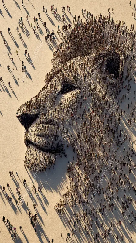 Crowd Silhouette Composite Portraits