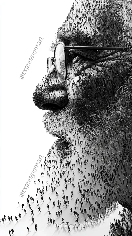 Crowd Silhouette Composite Portraits